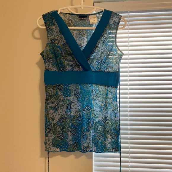 Y2k Paisley mesh babydoll top - Picture 2 of 5